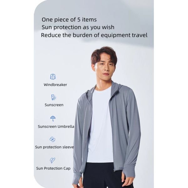 Breathable Ice Silk Outdoor Sunscreen Clothing Anti-UV Waterproof Long Sleeve