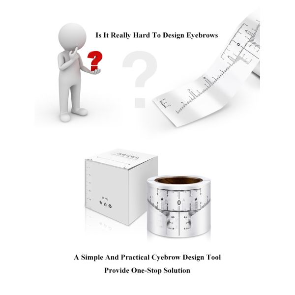 Белая зеленая кожа - дружелюбные стикеры правителя Microblading для формировать брови