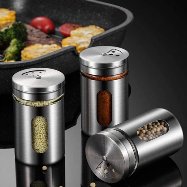 Регулируемые шейкеры соли и перца нержавеющей стали тар для хранения специи