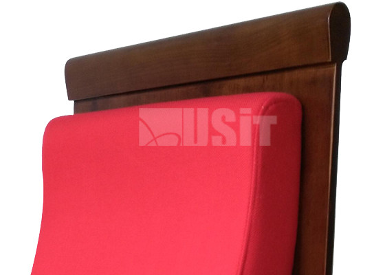 Театр аудитории верхнего сегмента деревянный усаживая красный цвет с одиночной стальной ногой