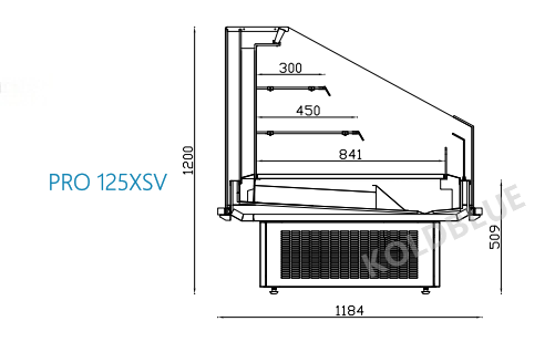 R290 Open Display Chiller With Transparent Body & Auto Water Evaporation