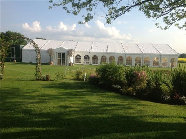 Fast Erected 100 Guests Waterproof Event Tent , PVC Marquee Party Tent For Hire