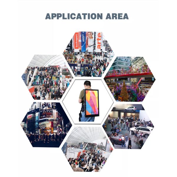 27 pouces sac à dos de 21,5 pouces avec l'éclat extérieur HD de batterie de joueur de la publicité d'affichage à cristaux liquides d'écran d'affichage à cristaux liquides 50000 heures