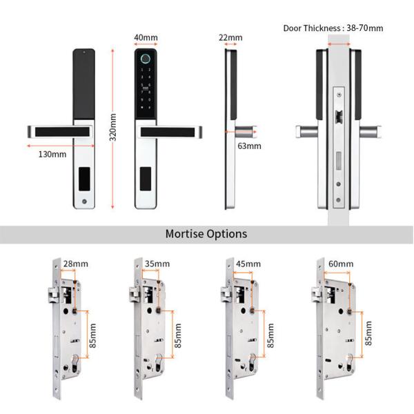 Bluetooth Fingerprint Smart App Door Lock Remote Control / Temporary Password