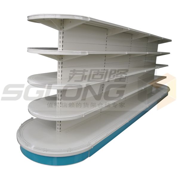 Наполовину вокруг напольного стеллажей для выставки товаров супермаркета/ночного магазина крытое