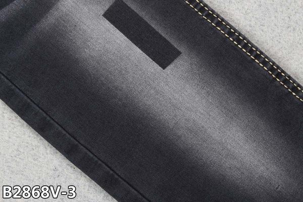 10 OZ Women Jeans Stretch Denim Fabric In Black / Black Color