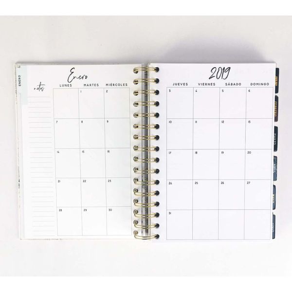 CMYK A5 Hardcover Notebook Printing Gold Spiral Weekly Daily Planner 80 Sheets