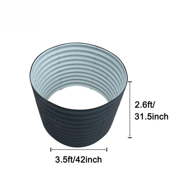 Durable Double Layer Galvanized Steel Round Planter Bed Kit 3.5*2.6Ft
