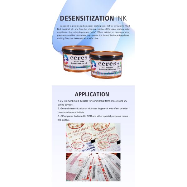 ISO9001 Certified Desensitizing Ink for Carbonless Copy Paper with 1kg/tin Packaging and 114°C Fire Point