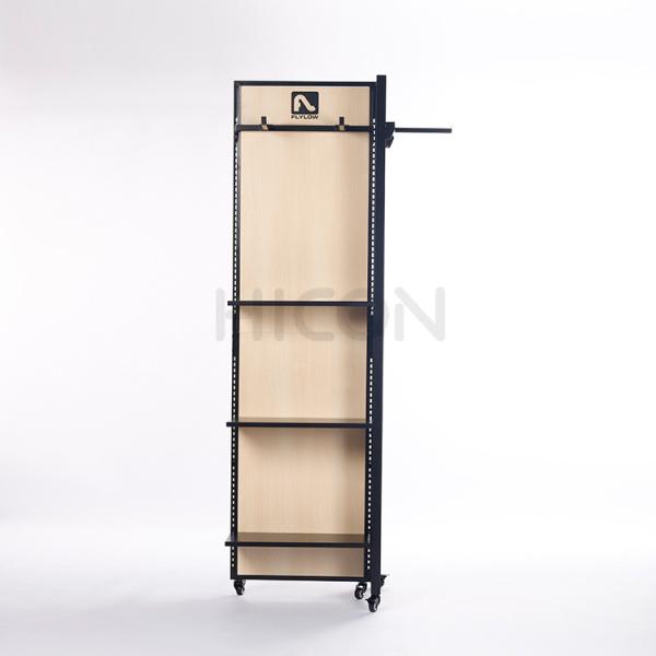 Apparel Retail Store 4 Caster Clothing Rack Free Standing Clothing Display Rack