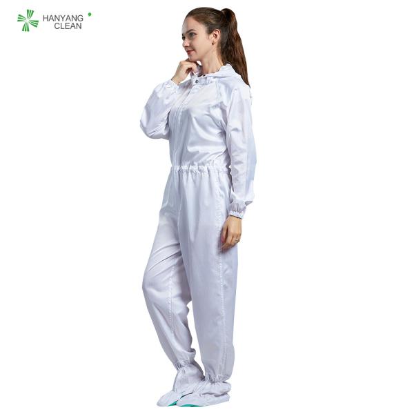 Dust Proof Anti Static Lab Coat White Color Lightweight For Class 100 Clean Room