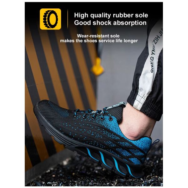 Zapatos de seguridad para hombres ligeros con dedo de acero / placa de Kevlar UE