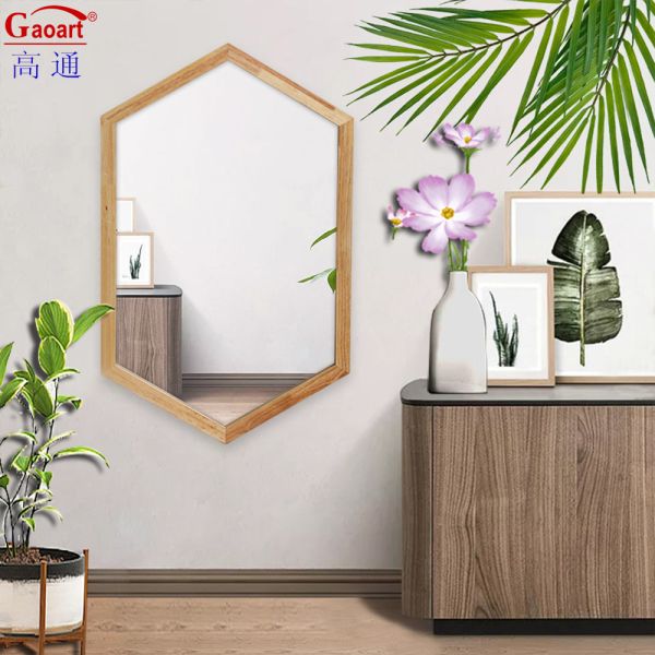 Современный дизайн стиль деревянная рама Древняя арка Декорация стены Зеркало для гостиной