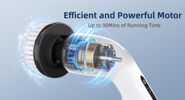 9 Replaceable Brush Heads Electric Spin Scrubber with Adjustable Detachable Handle