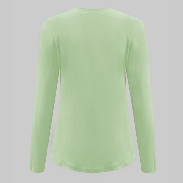 Custom Women's Bamboo Slim Fit Long Sleeve T-Shirt with Super Soft Organic Bamboo And Cotton