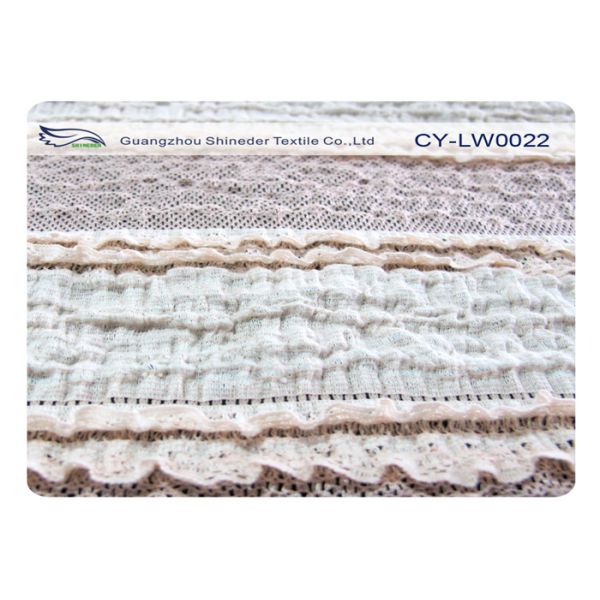 OEM / ODM Water Soluble Stretch Lace Fabric , Cotton Nylon Spandex Fabric CY-LW0022