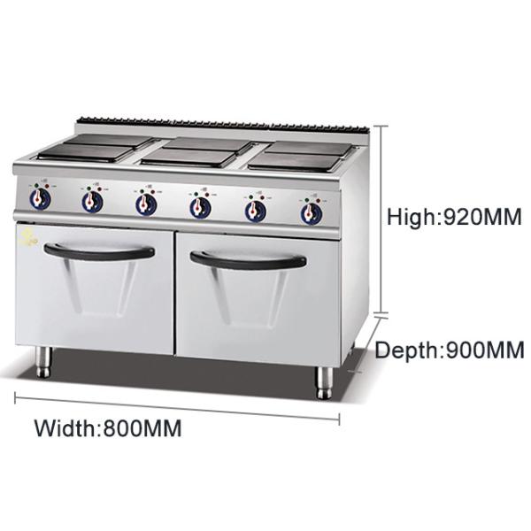 6-Hot Plate Cooker with Oven/cabinet   NG/LPG Power Supply/380V/50-60Hz