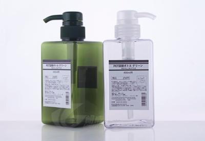 Regue o quadrado das garrafas 650ml do plástico do ANIMAL DE ESTIMAÇÃO para a mão de creme que lava o GV feito sob encomenda do OEM da cor