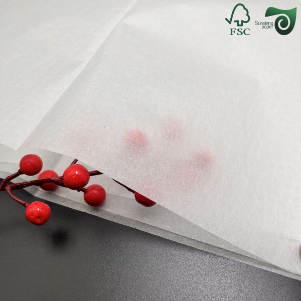 FSC 4 6 piezas de 38gm 40 GSM Papel a prueba de grasa 350mm 450mm Para el envase de la comida