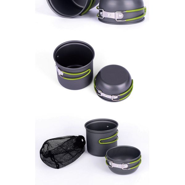 Бак титана на открытом воздухе располагаясь лагерем и Cookware набора 2PCS лотков располагаясь лагерем