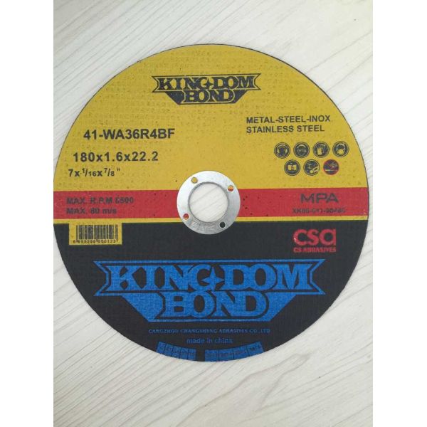 kingdom bond grinding wheel&cutting wheel 180*1.6*22mm for stainless steel