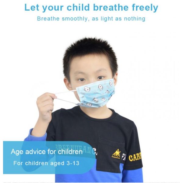 Three Layers Antibacterial Children'S Disposable Face Masks