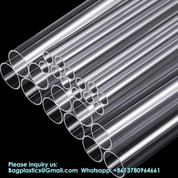 Acrylic Tube, Clear Plastic Pipe Tube 15.5'' Length Clear PVC Pipe Round Polycarbonate Tubing Chemical Resistant
