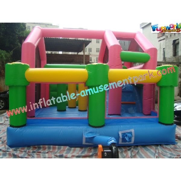 A corrediça inflável do leão-de-chácara do esporte das crianças, impressão de Velcro 6Lx4Wx3.5H desliza