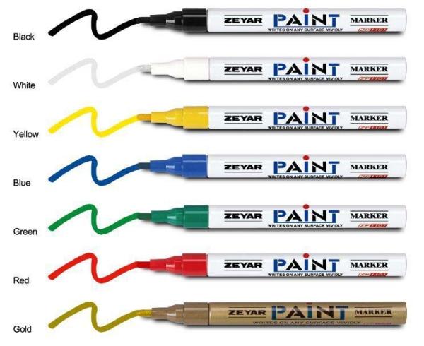 16 colors Good quality acrylic tip Aluminum barrel paint marker for metal