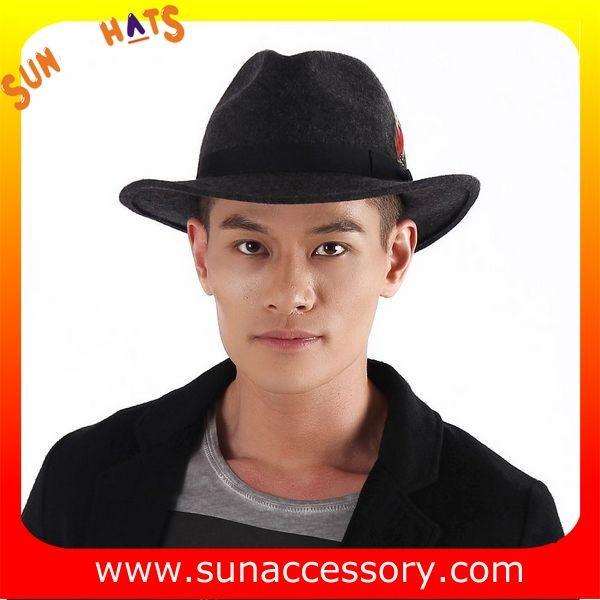 0070371 Sun Accessory customized  winter wool felt fashion style fedora  hats  ,men hats and caps wholesaling