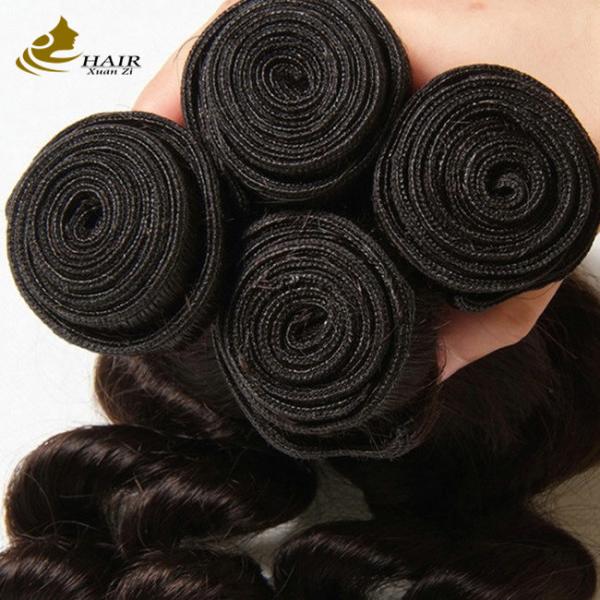 Natural Black Cambodian Virgin 16 Inch Brazilian Hair Loose Wave OEM
