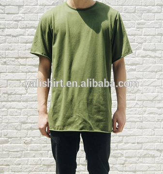 Fashion Plain Premium T Shirts Raw Hem Essential