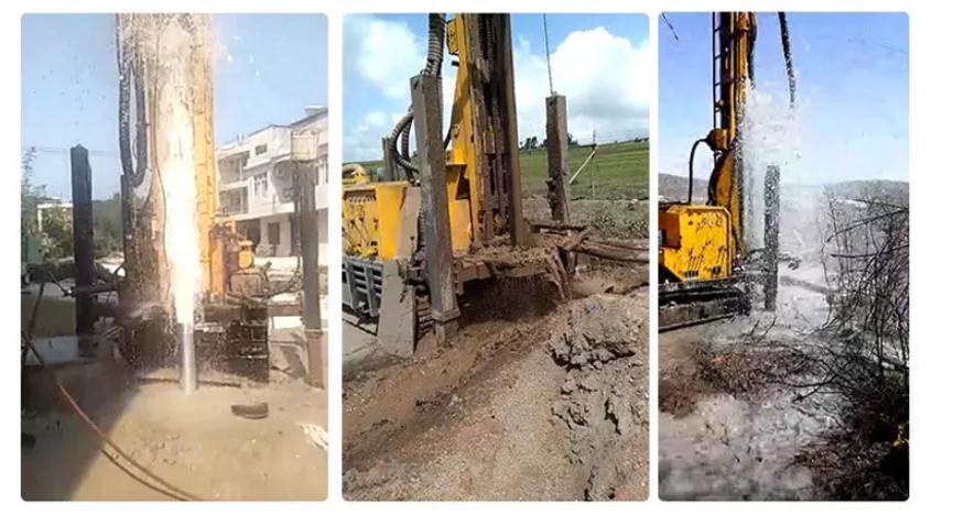 Full Hydraulic Trailer Mounted 300m Deep Water Well Drilling Rig Machine