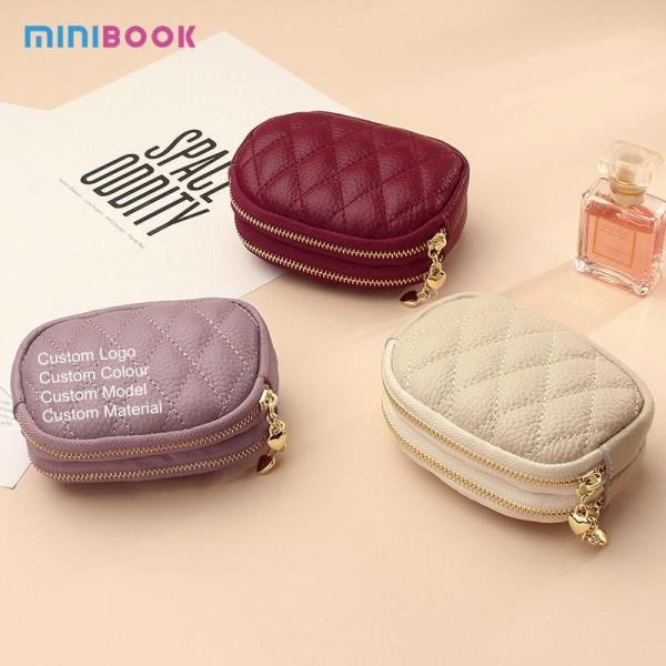 Minibook Ladies Wallets And Purse Women Key Chain Pouch Made of Genuine Cowhide Leather