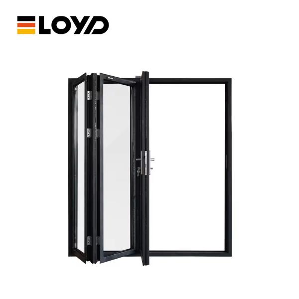 Exterior Hotel Entrance Folding Patio Doors Double Accordion Glass Sliding Doors