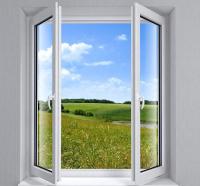 Ventana de cristal de doble acristalamiento a prueba de viento con cortina contra mosquitos PVC / marco UPVC