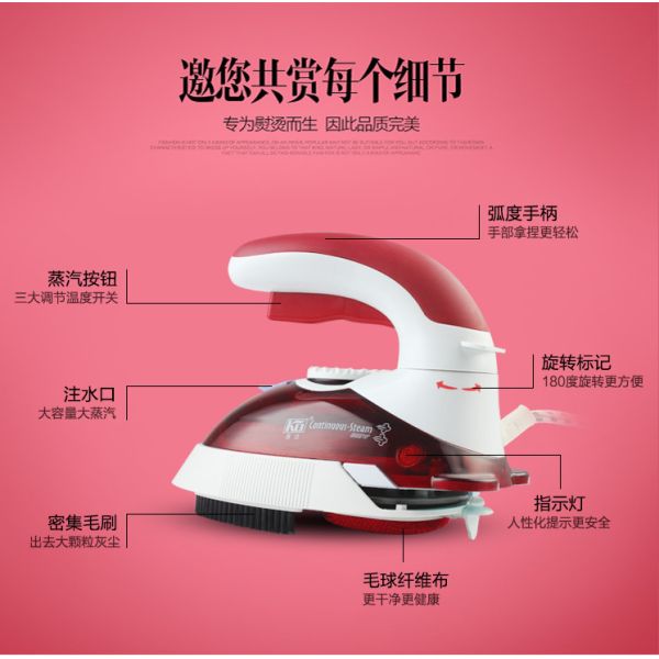 Compact Steam Style Travel Iron LM-688 with Aluminum Soleplates