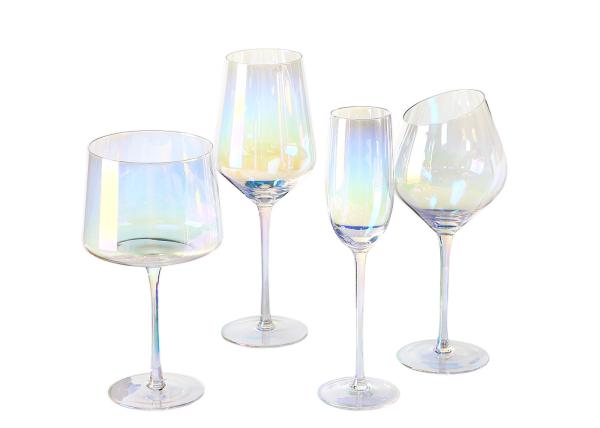 CE Short Stem Luster 14 Oz Wine Glasses , 200mm Crystal Burgundy Wine Glasses