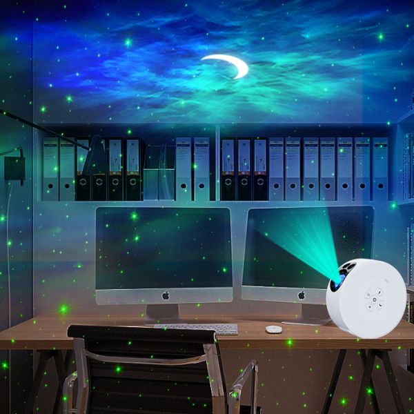 Remote Timer Moon Star Projector RGB LED Light For Home Theater