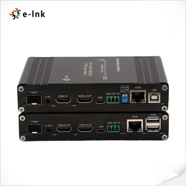 Multifunctional 4K 60Hz HDMI KVM Fiber Extender with RS232/RS485