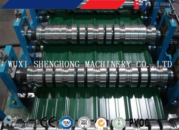 Aluminum Building Material Cold Roll Forming Machine For Roof Tile 3 - 4 m / min