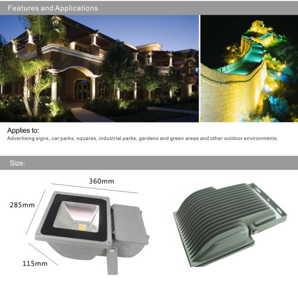 70W LED Floodlights RGB Epistar Good heat dissipation Outdoor LED Flood light SAA,  CE