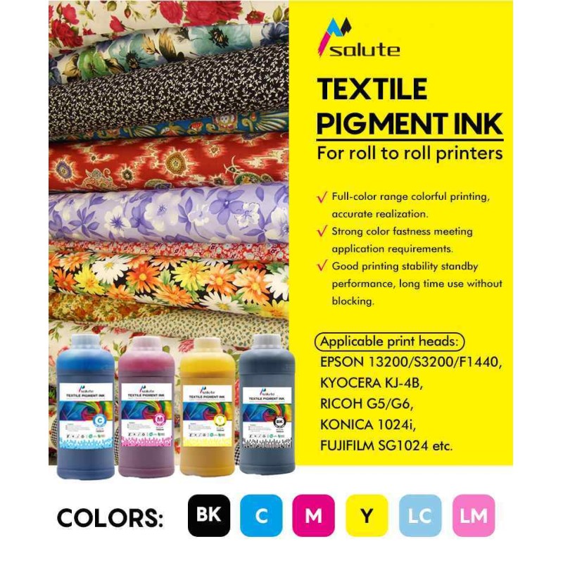 Digital Printing Textile Pigment Ink Water Based For Roll To Roll Textile Production