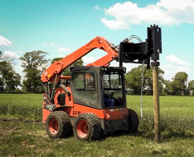 9 Ton Hydraulic Hammer Post Driver Length 600mm Skid Steer Post Pounder
