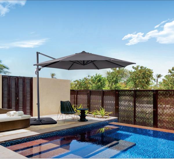 Patio Alumínio Cantilever guarda-chuva Sol Estrutura de aço inoxidável jardim de guarda-chuva ao ar livre