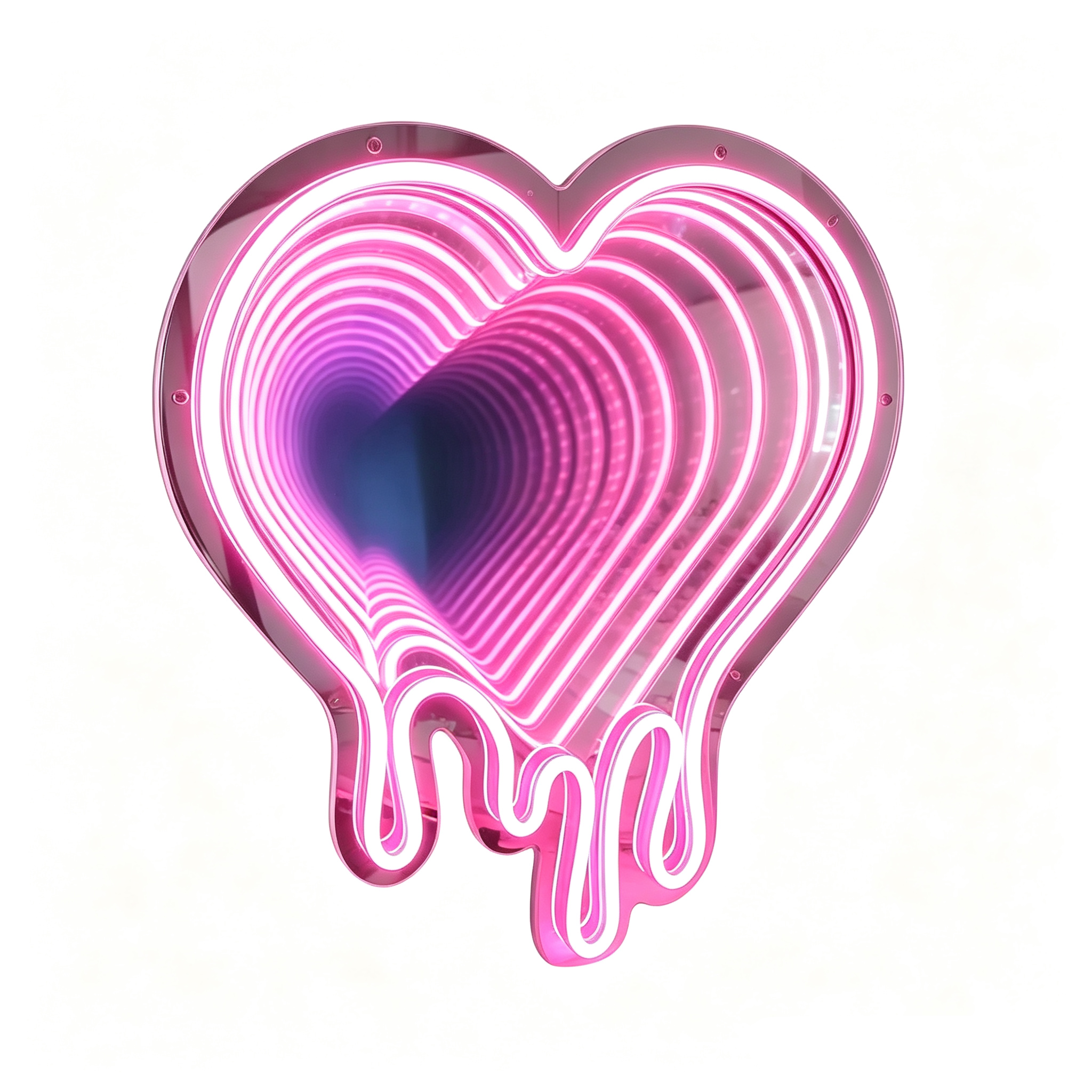 Pink Melting Heart Shaped Infinity Mirror For Engagement Party Decoration