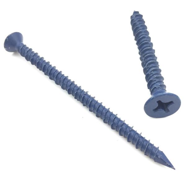 1/4 Inch Blue Magni Hex Slotted Head AISI 410 Stainless Steel Concrete Screws Tapcon