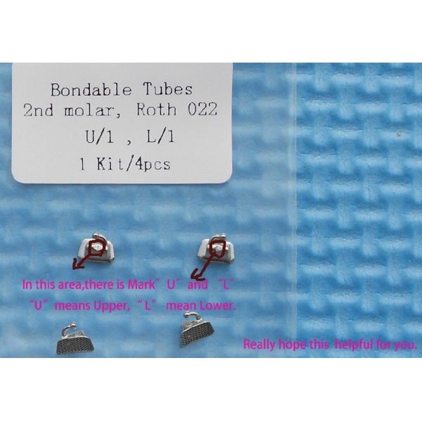 Non Convertible Buccal Bondable Tubes , Single Type Metal Orthodontic Tube