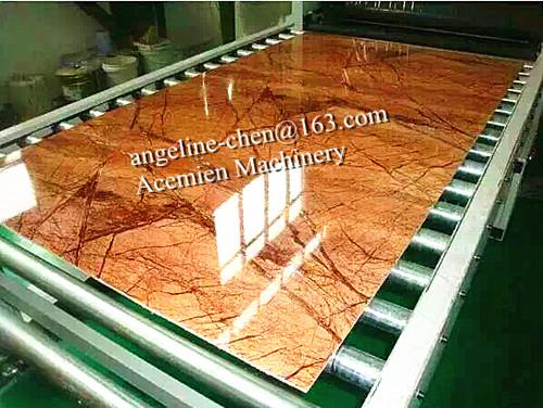 Plastic PVC imitation marble wall sheet panel board extrusion and laminating machine