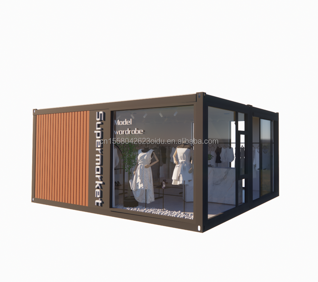 Galvanized Steel Bending Expandable Container Mobile Shop Clothing Showroom with Aluminum Alloy Windows and Modern Design